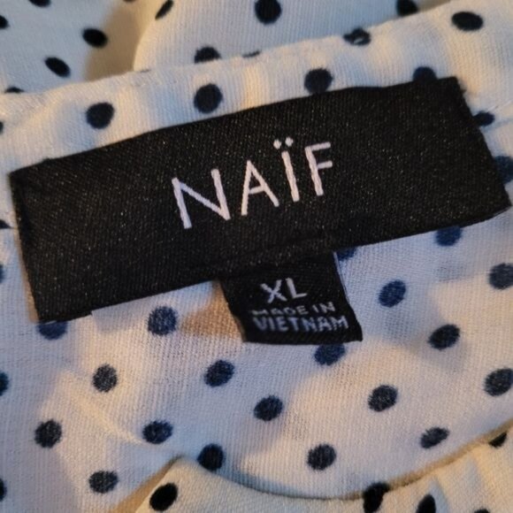 Modcloth XL Dress bird birds blue beach flamingo flamingos polka dot - Picture 10 of 11